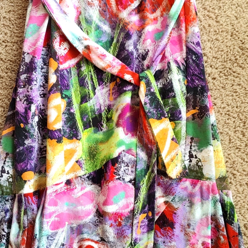 Art Simply Floral Graffiti Paint Dress, Size Large (US 12-14) - Picture 3 of 5